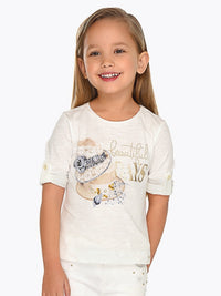 Blusa chapéus Crú (Creme / Pérola)  para Menina - Mayoral