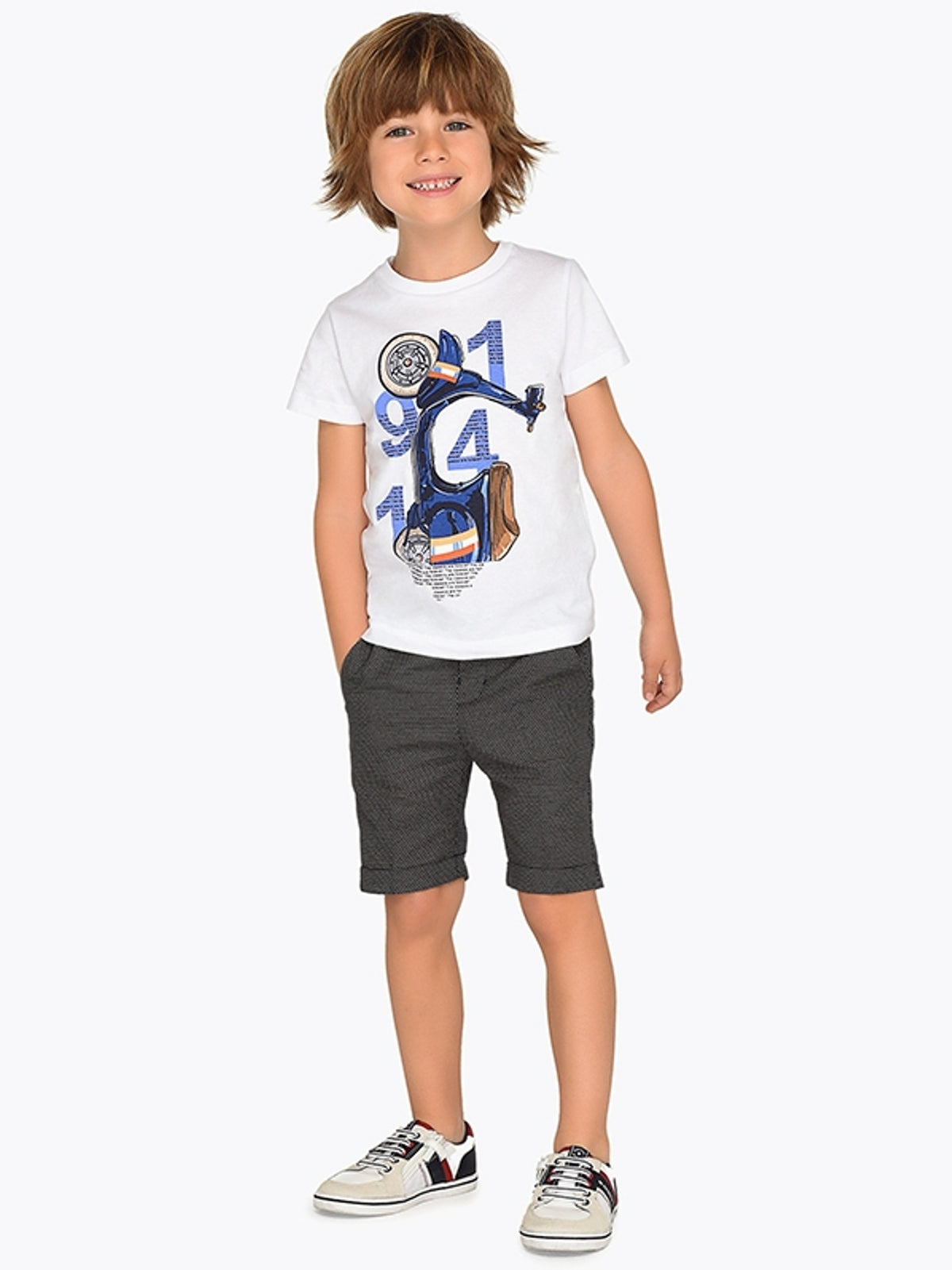 Bermuda linho tailoring Estampado (Marinho)  para Menino - Mayoral