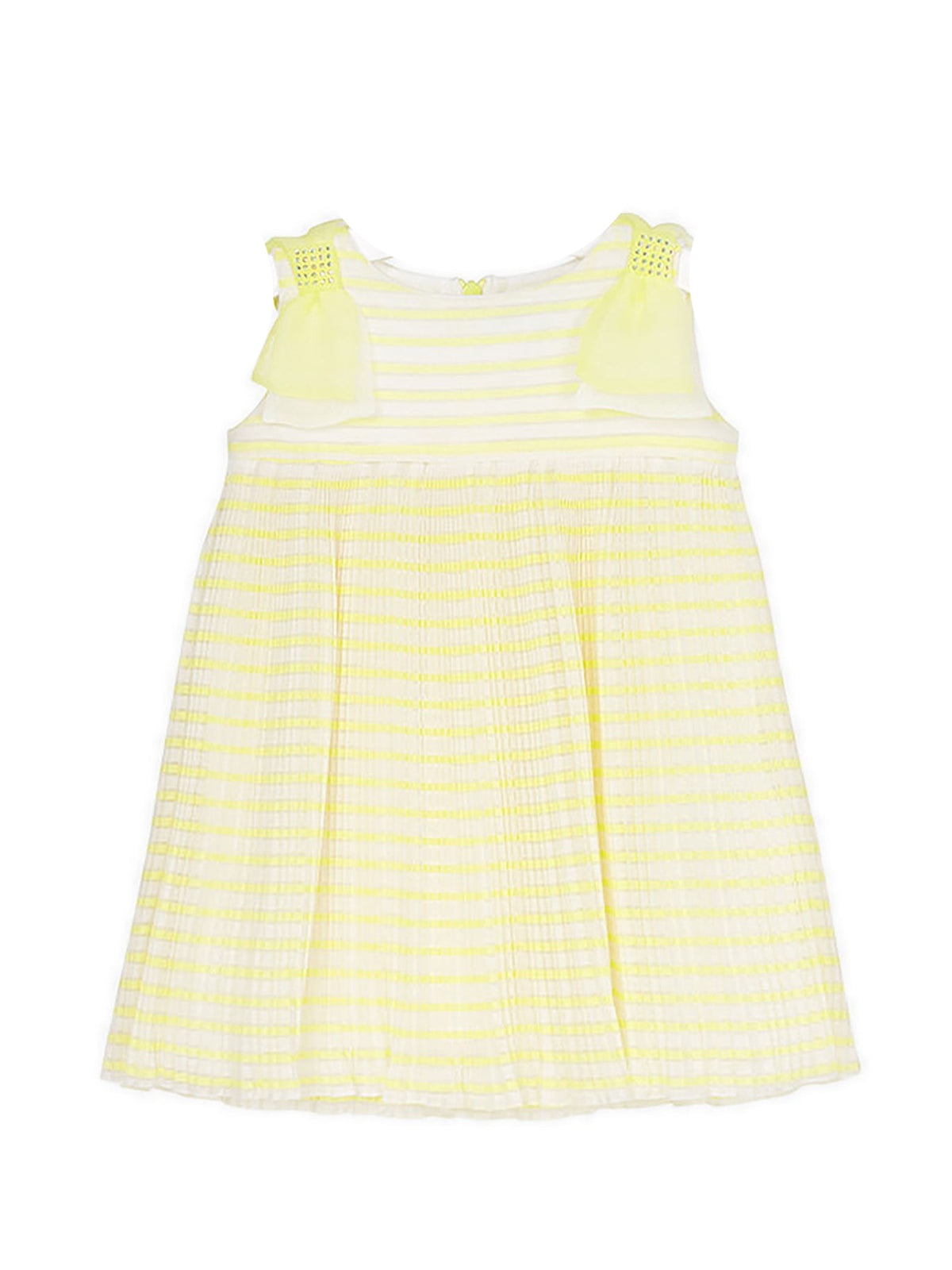 Vestido plissado laços Citrinos (Amarelo)  para Menina - Mayoral