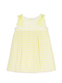 Vestido plissado laços Citrinos (Amarelo)  para Menina - Mayoral