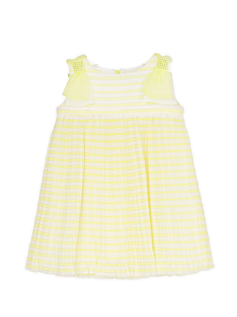 Vestido plissado laços Citrinos (Amarelo)  para Menina - Mayoral