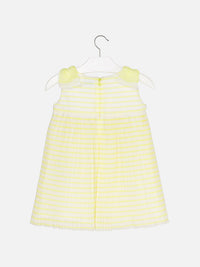Vestido plissado laços Citrinos (Amarelo)  para Menina - Mayoral