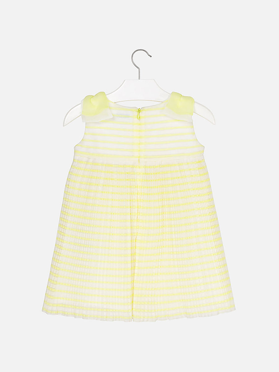 Vestido plissado laços Citrinos (Amarelo)  para Menina - Mayoral