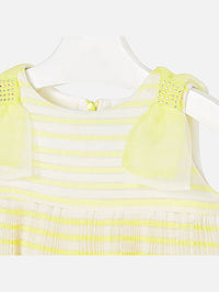 Vestido plissado laços Citrinos (Amarelo)  para Menina - Mayoral