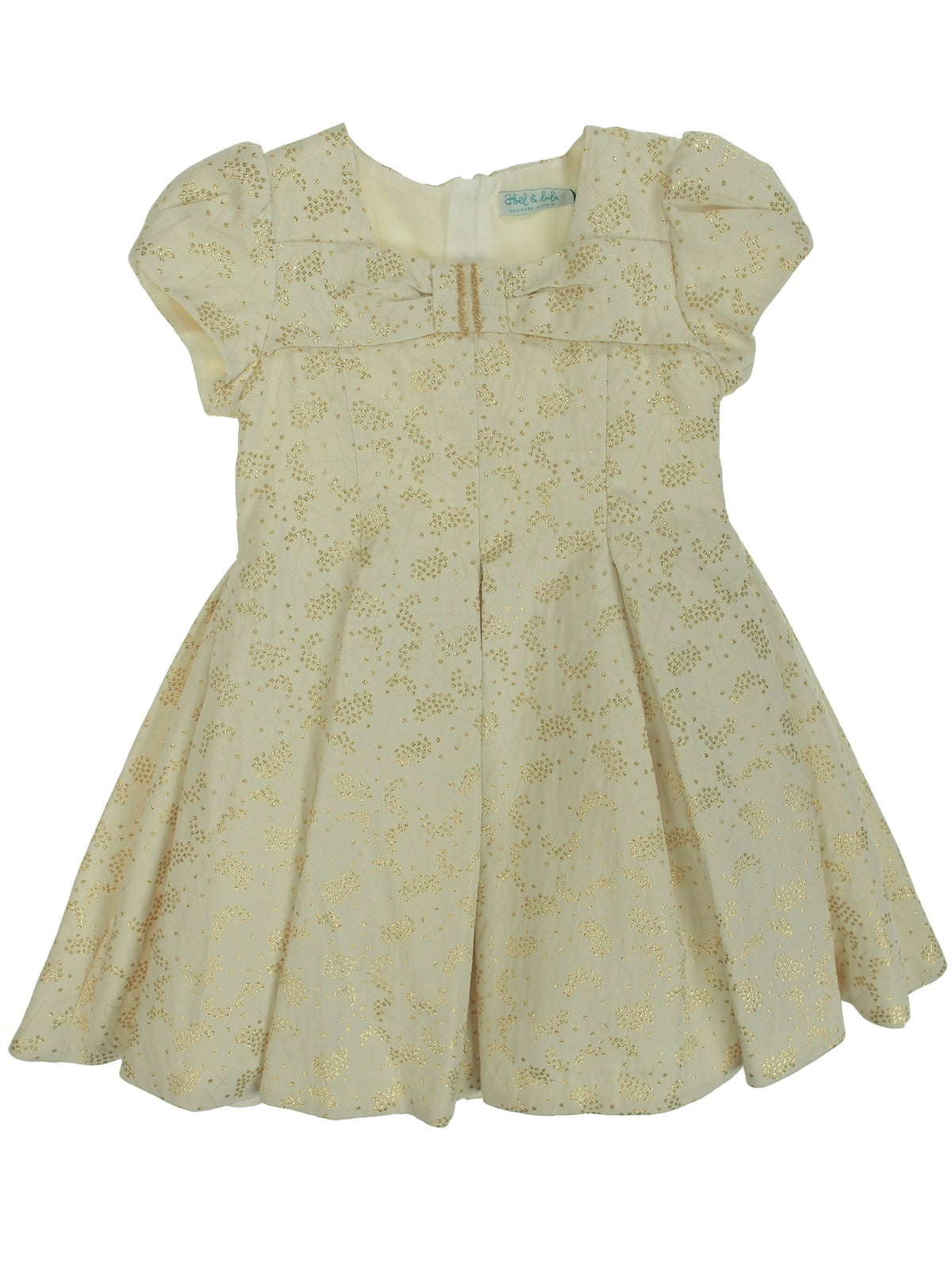 Vestido fantasia lurex Dourado (Dourado)  para Menina - Abel & Lula