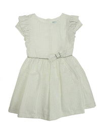 Vestido jacquard Branco (Branco)  para Menina - Abel & Lula