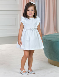 Vestido jacquard Branco (Branco)  para Menina - Abel & Lula