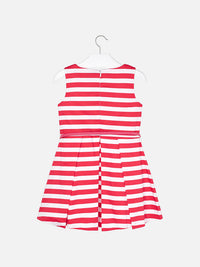 Vestido riscas c/laço Coral (Vermelho)  para Menina - Mayoral