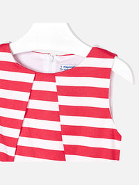 Vestido riscas c/laço Coral (Vermelho)  para Menina - Mayoral