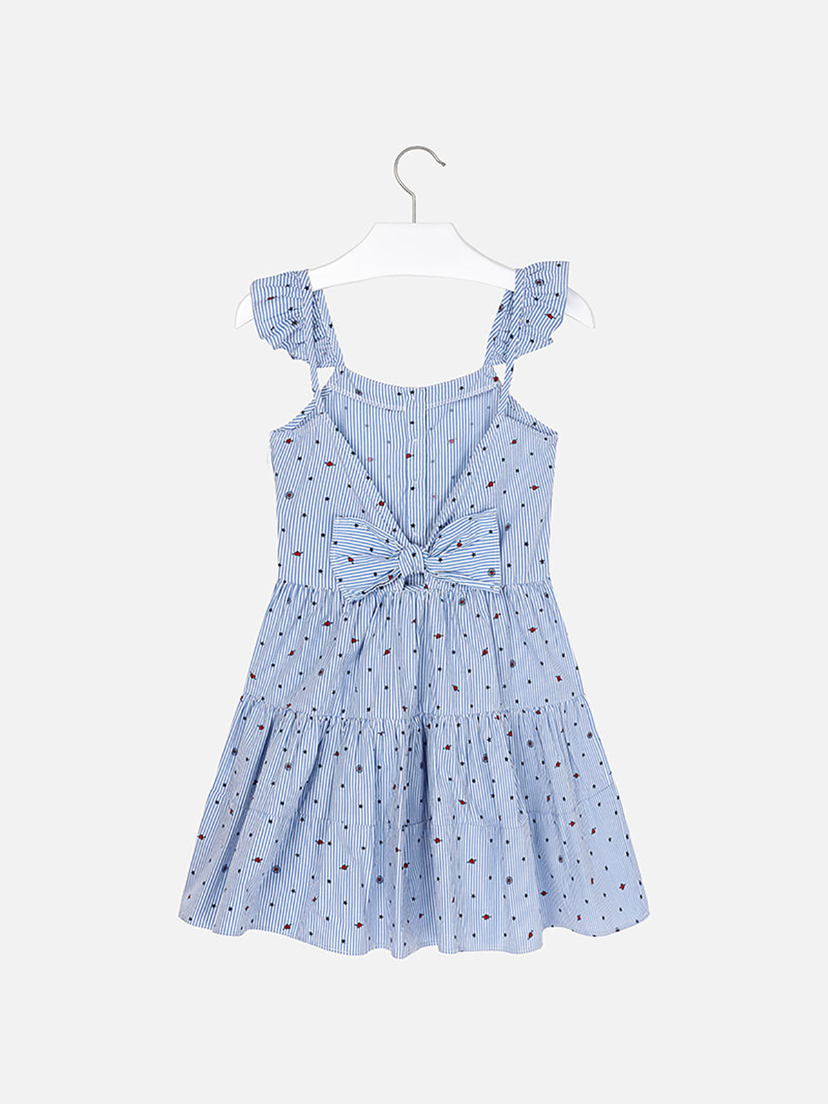 Vestido riscas c/laço Azul (Azul)  para Menina - Mayoral