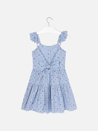 Vestido riscas c/laço Azul (Azul)  para Menina - Mayoral