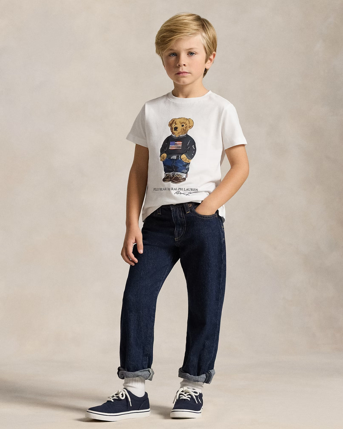 T-Shirt Branco para Menino - Polo Ralph Lauren