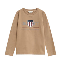 T-shirt Manga Comprida Bege para Menino - GANT