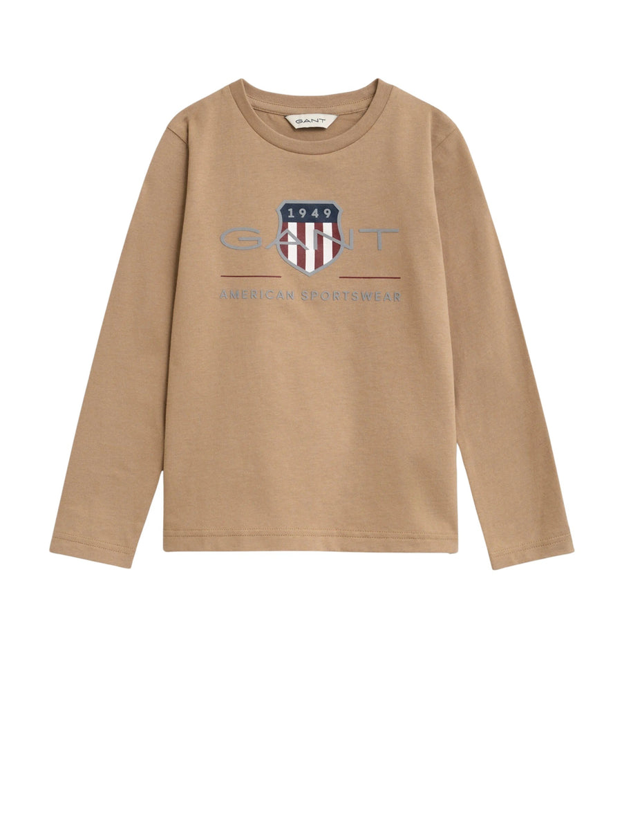 T-shirt Manga Comprida Bege para Menino - GANT