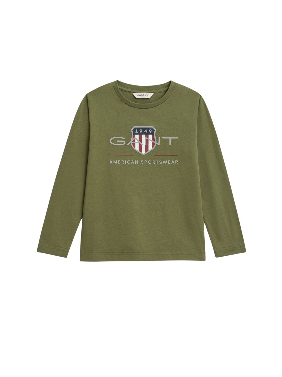 T-shirt Manga Comprida Azeitona para Menino - GANT