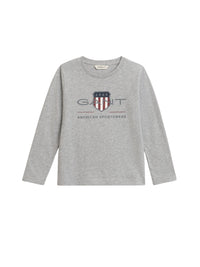 T-shirt Manga Comprida Cinza para Menino - GANT