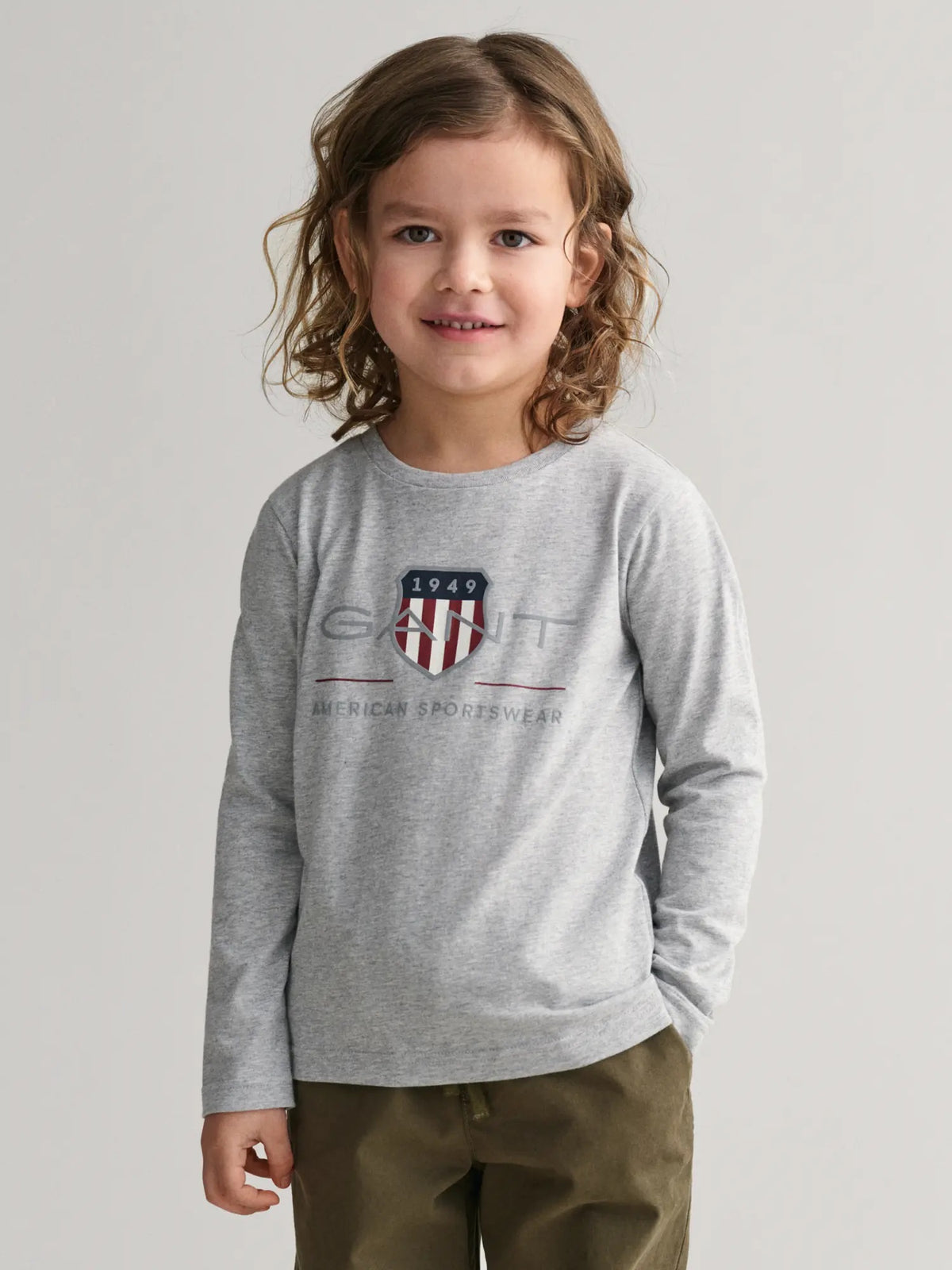 T-shirt Manga Comprida Cinza para Menino - GANT