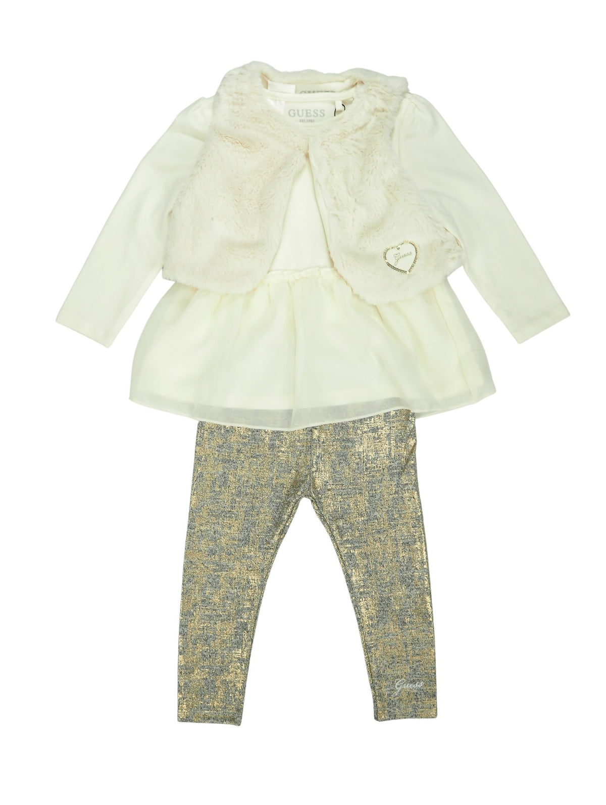 Conjunto Creme / Pérola para Bebé Menina - GUESS