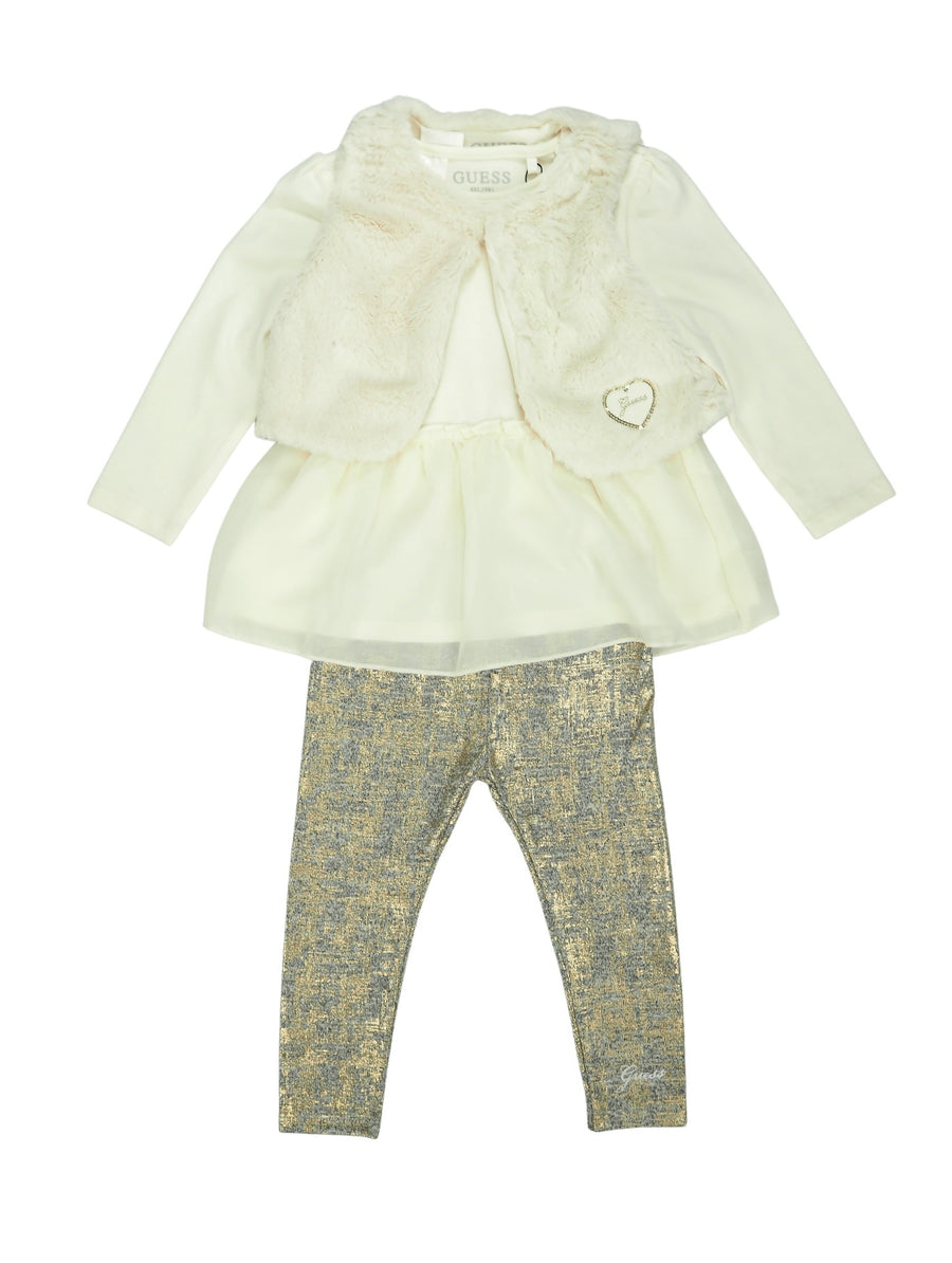 Conjunto Creme / Pérola para Bebé Menina - GUESS
