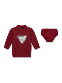 Vestido Vermelho Escuro para Bebé Menina - GUESS