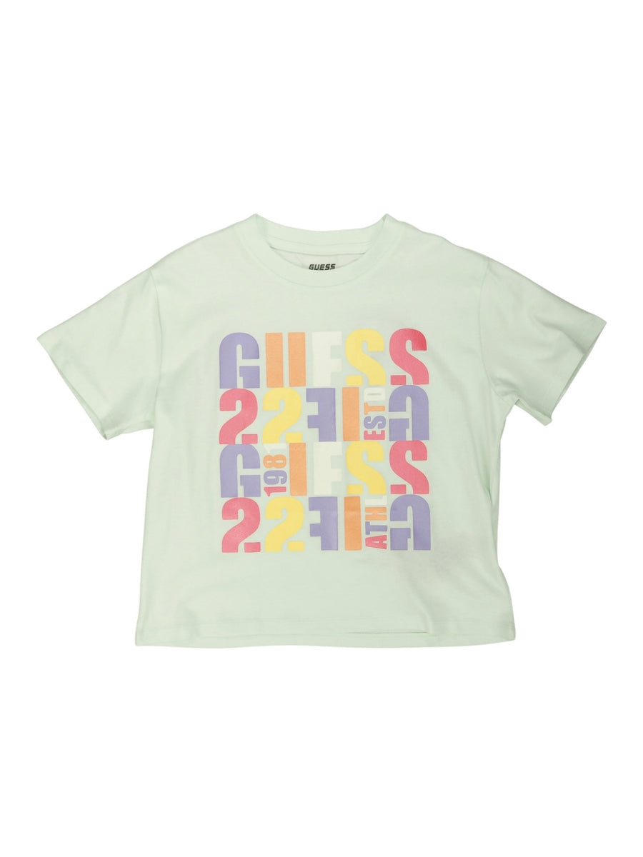 T-Shirt Verde Água para Menina - GUESS
