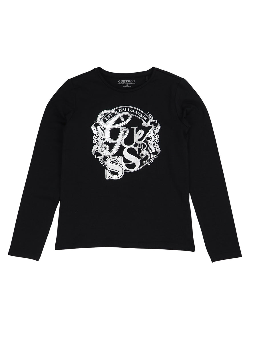 T-shirt M. Comp. Preto para Menina - GUESS