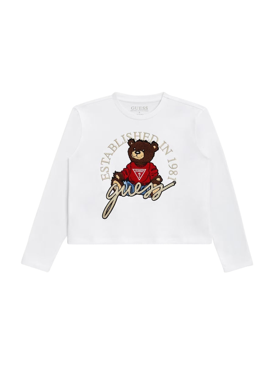 T-shirt M. Comp. Branco para Menina - GUESS