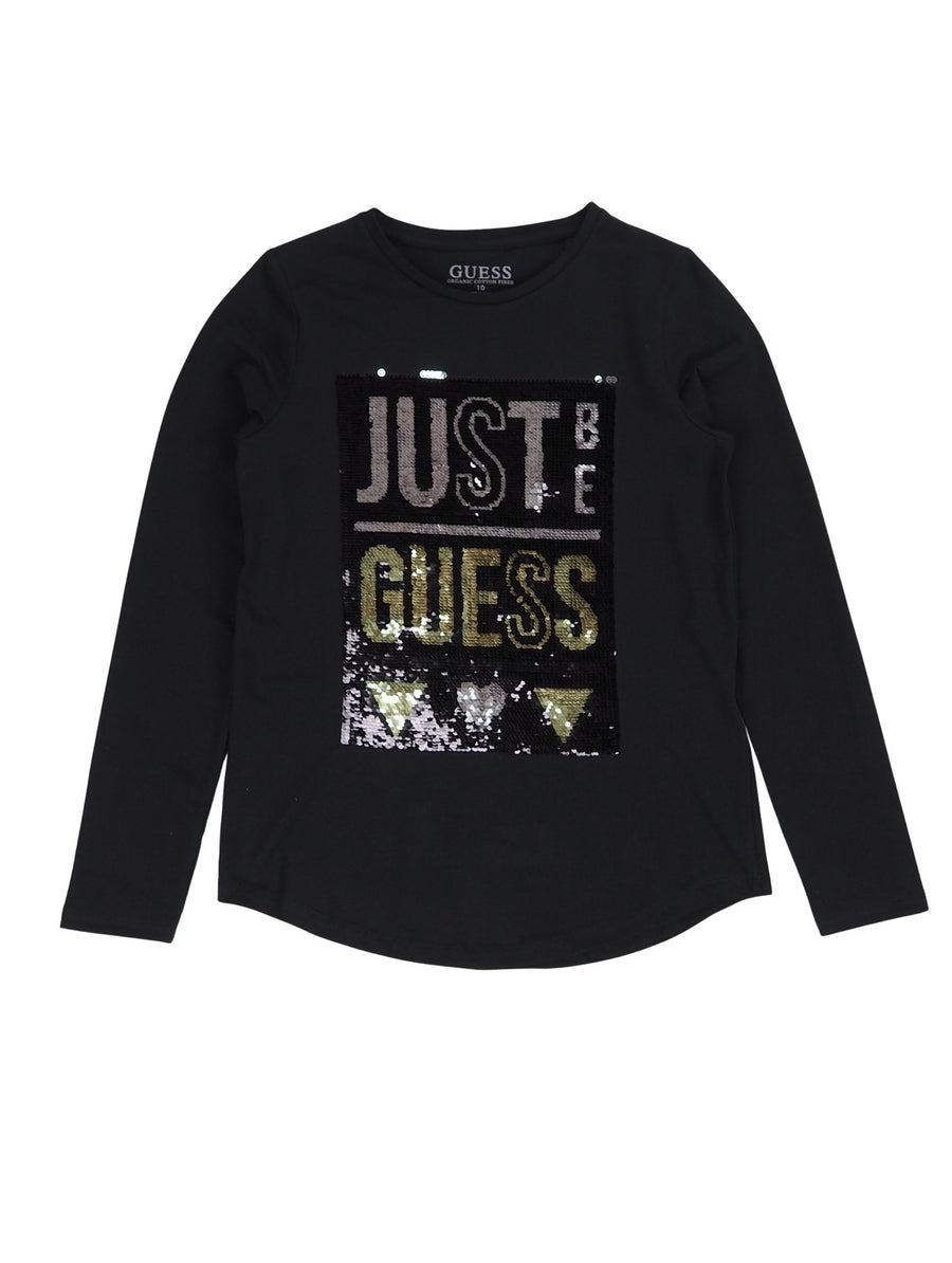 T-shirt M. Comp. Preto para Menina - GUESS