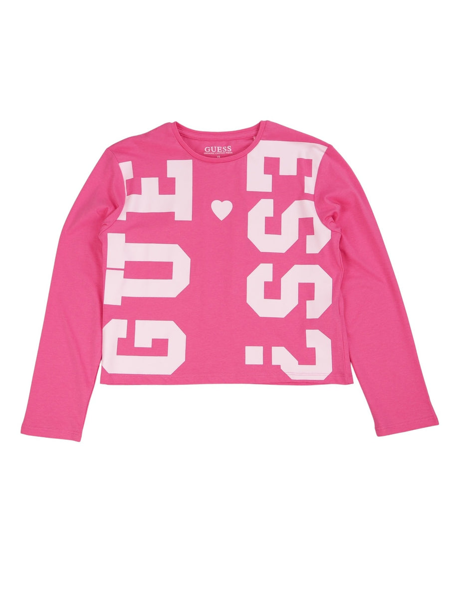 T.shirt M. Comp. Fúcsia para Menina - GUESS