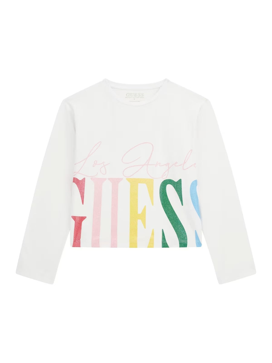 T-shirt m. comp. Branco para Menina - GUESS