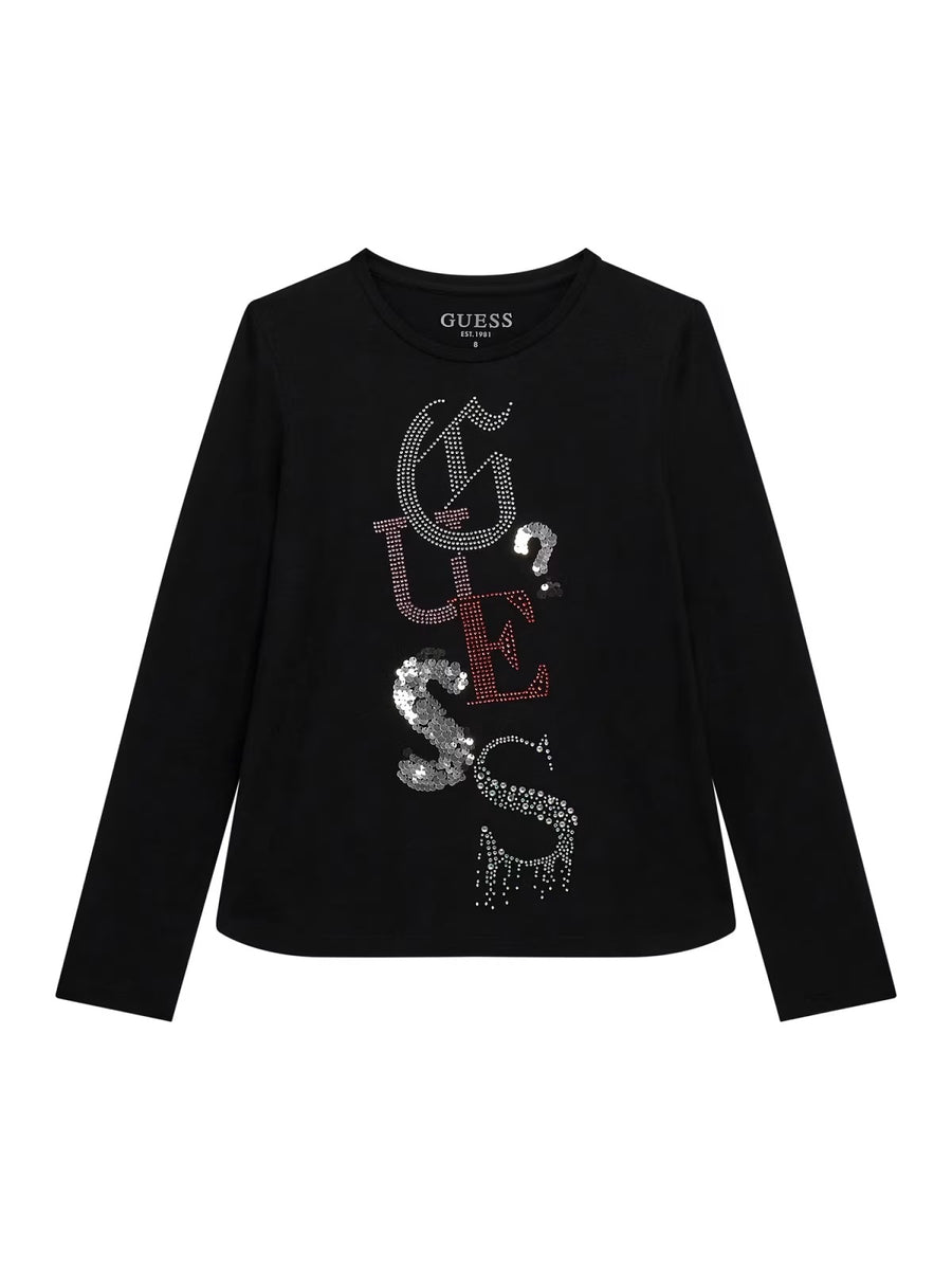 T-shirt M. Comp. Preto para Menina - GUESS