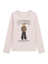 T-shirt M. Comp. Rosa Bébé para Menina - GUESS