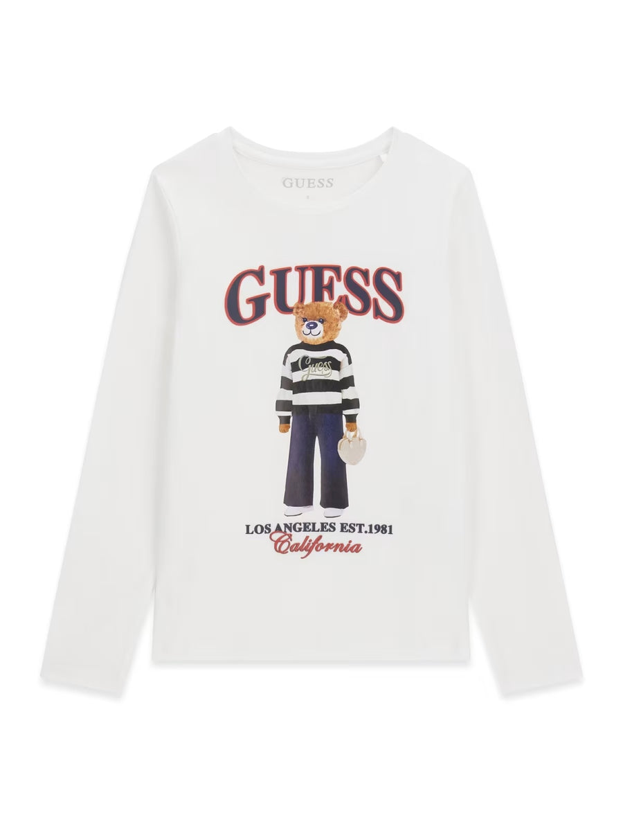 T-shirt M. Comp. Branco para Menina - GUESS