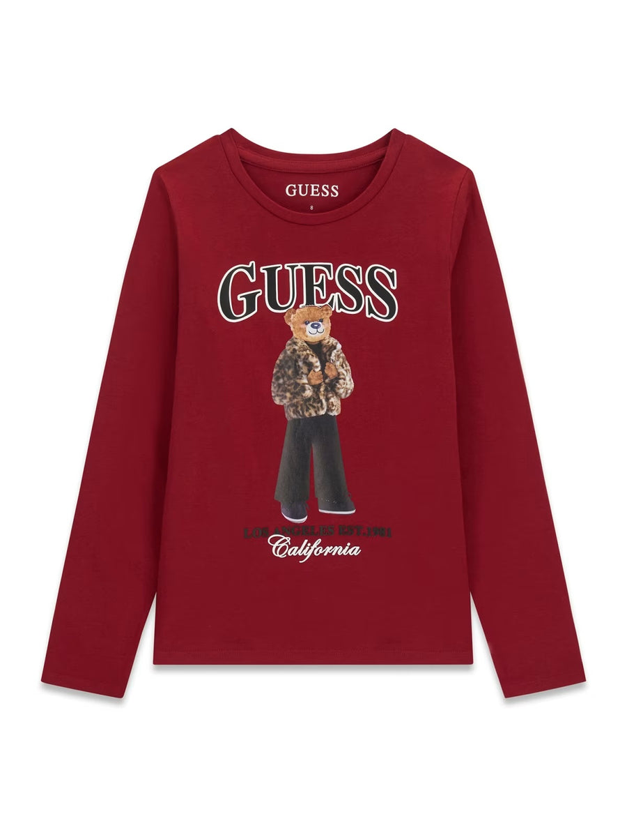 T-shirt M. Comp. Vermelho Escuro para Menina - GUESS