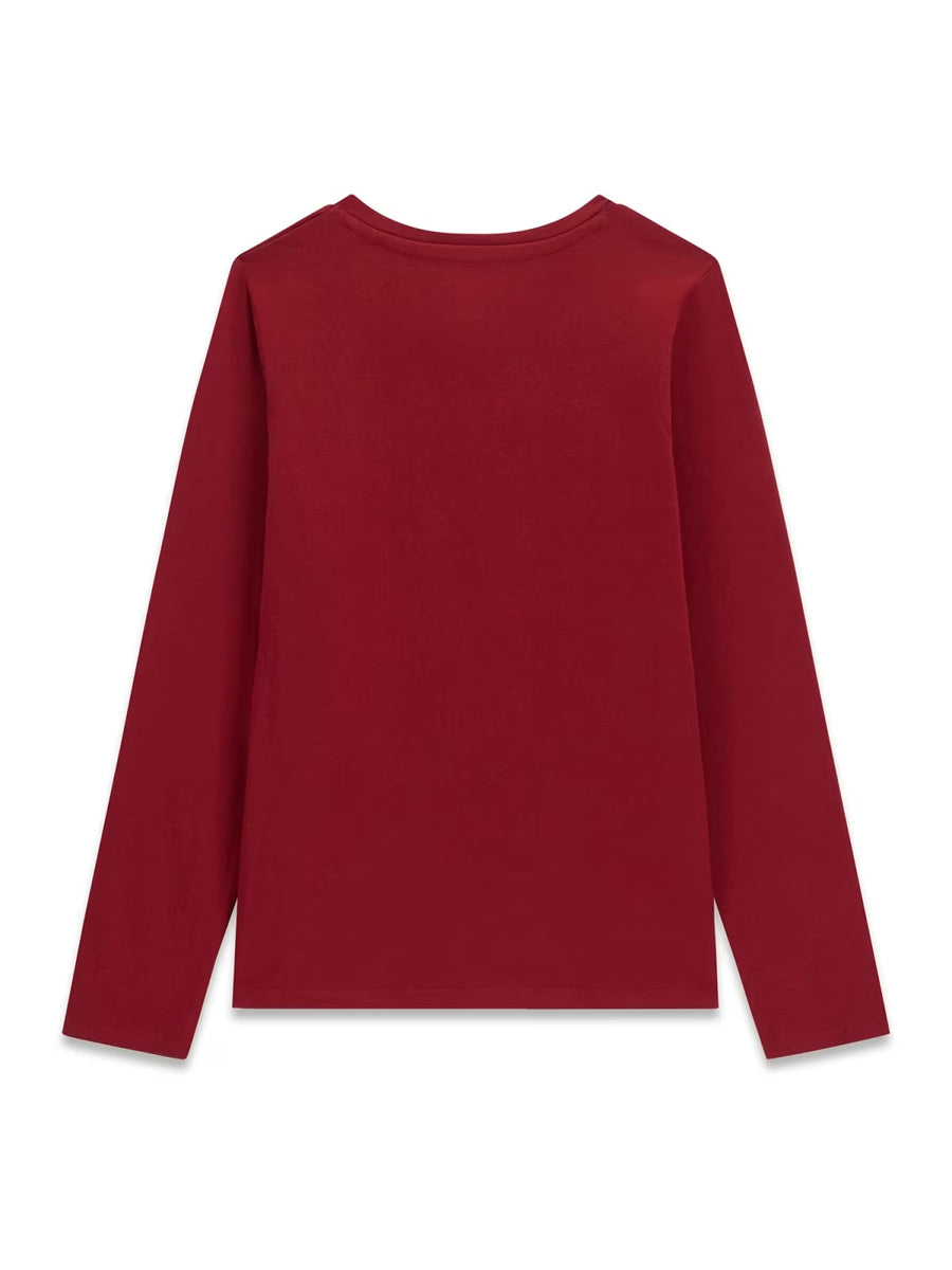 T-shirt M. Comp. Vermelho Escuro para Menina - GUESS