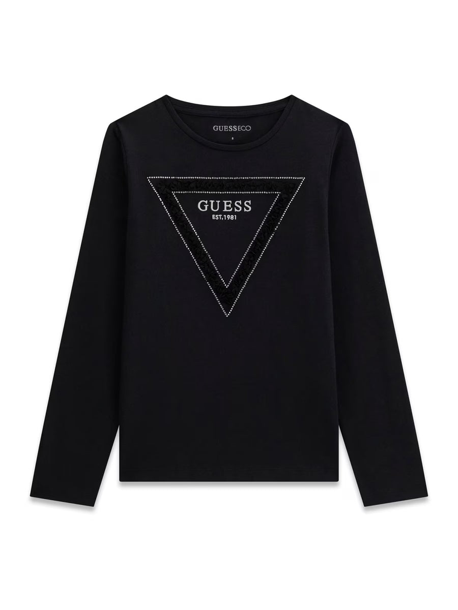 T-shirt M. Comp. Preto para Menina - GUESS