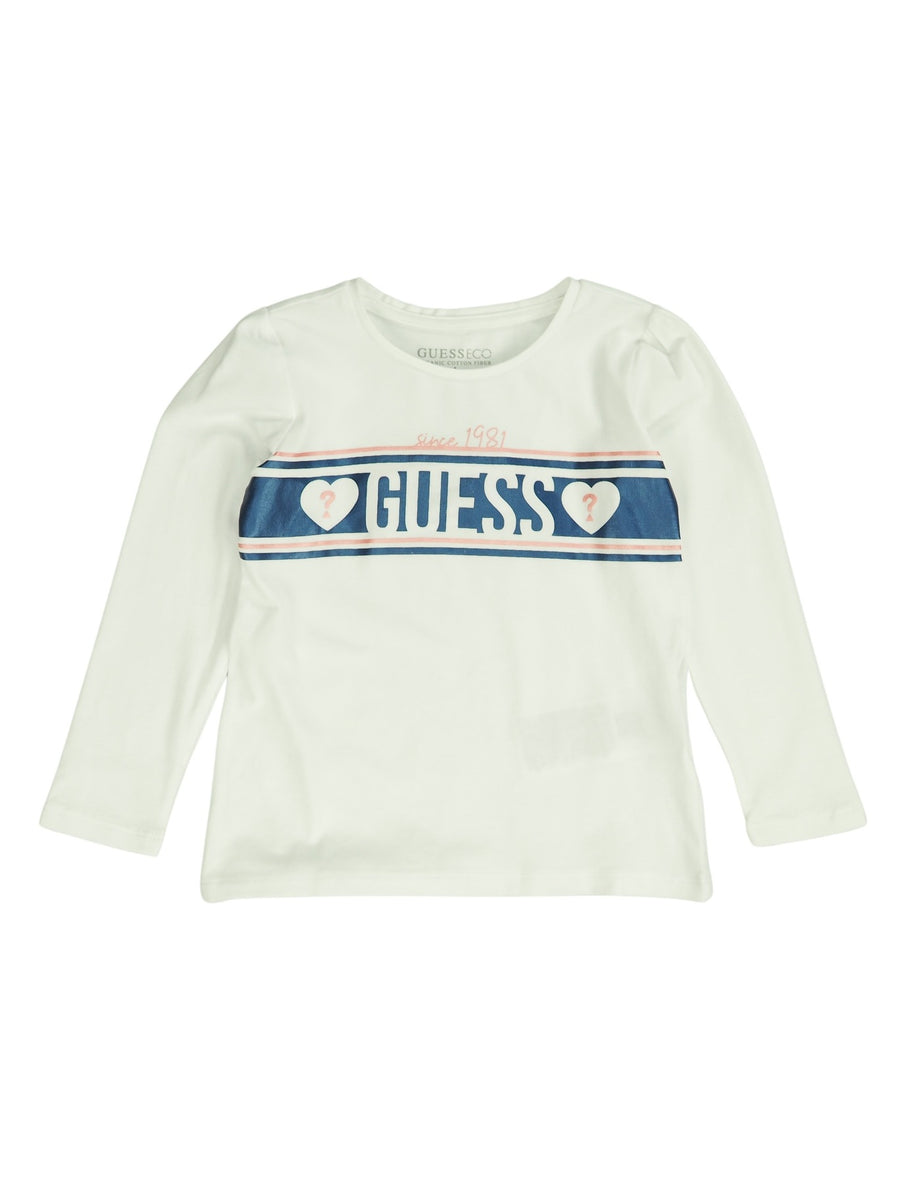 T.shirt M. Comp. Branco para Menina - GUESS