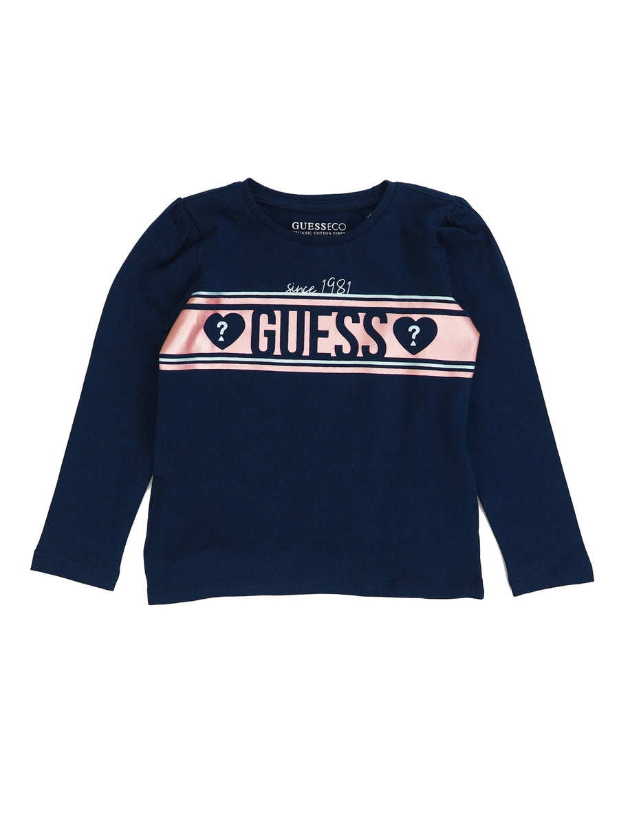 T.shirt M. Comp. Azul para Menina - GUESS