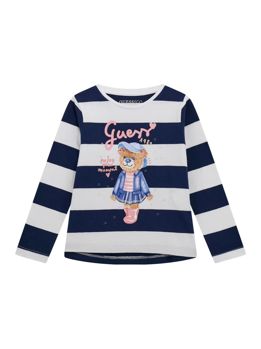 T-shirt M. Comp. Marinho para Menina - GUESS