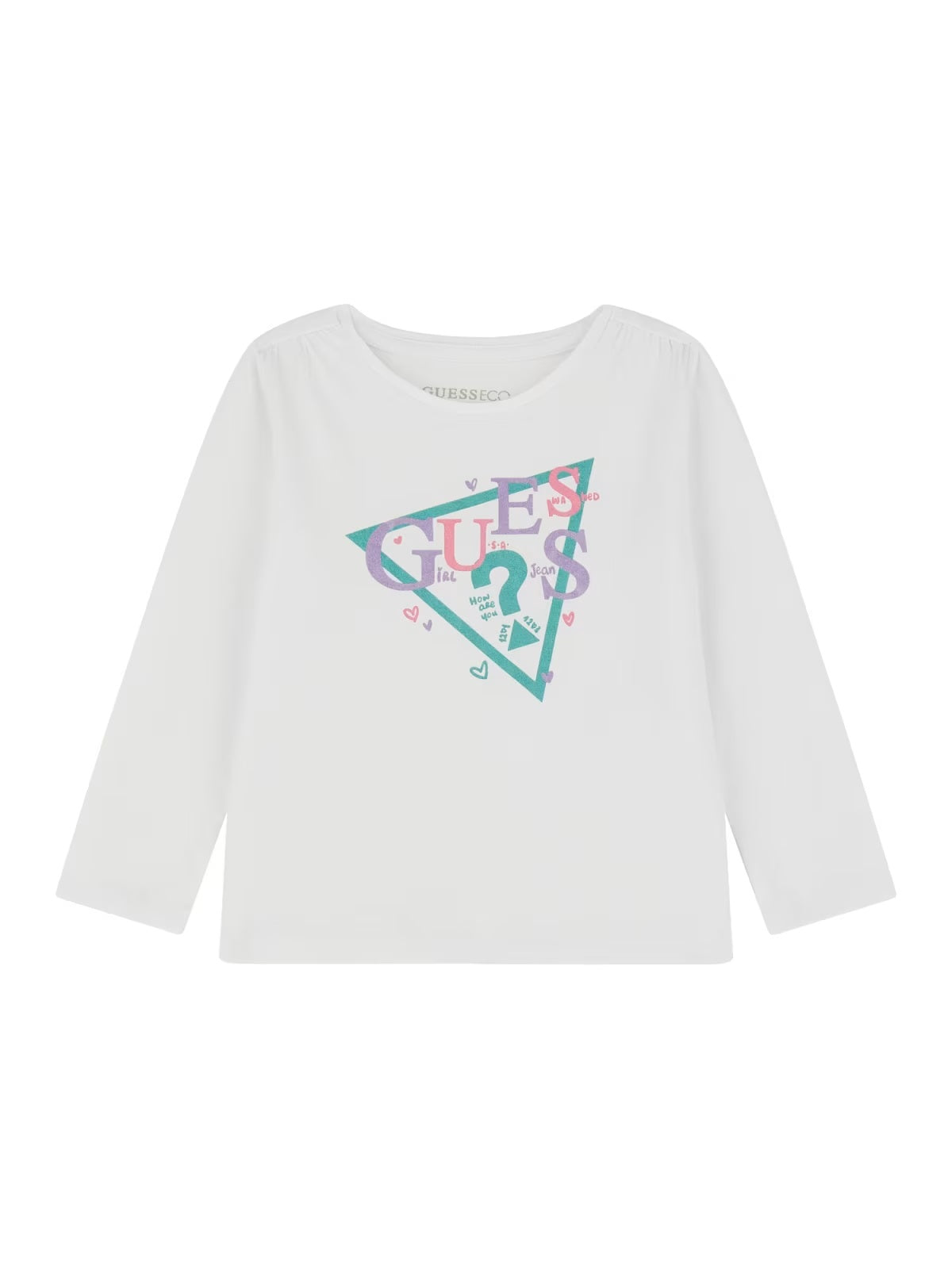 T-shirt M. Comp. Branco para Menina - GUESS