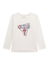 T-shirt M. Comp. Branco para Menina - GUESS