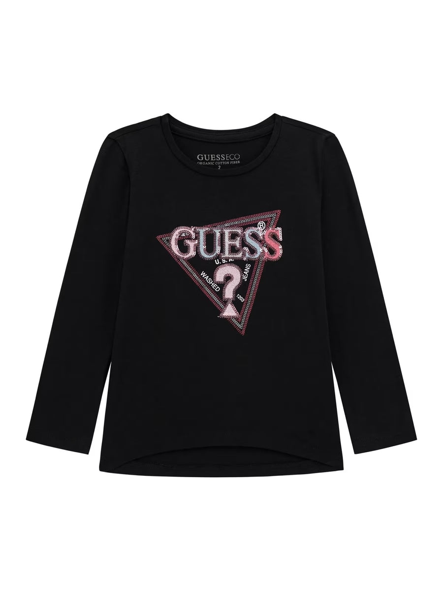 T-shirt M. Comp. Preto para Menina - GUESS