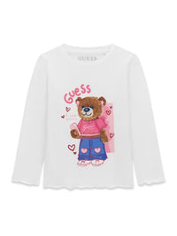 T-shirt M. Comp. Branco para Menina - GUESS