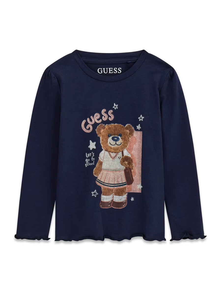 T-shirt M. Comp. Marinho para Menina - GUESS