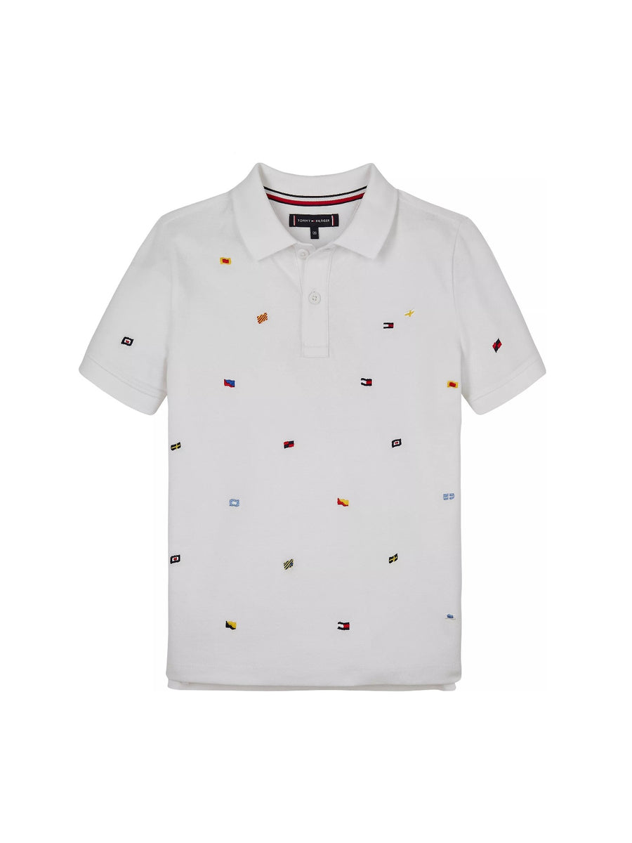 Polo Branco para Bebé Menino - TOMMY HILFIGER