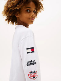 T-shirt M. Comp. Branco para Menino - TOMMY HILFIGER