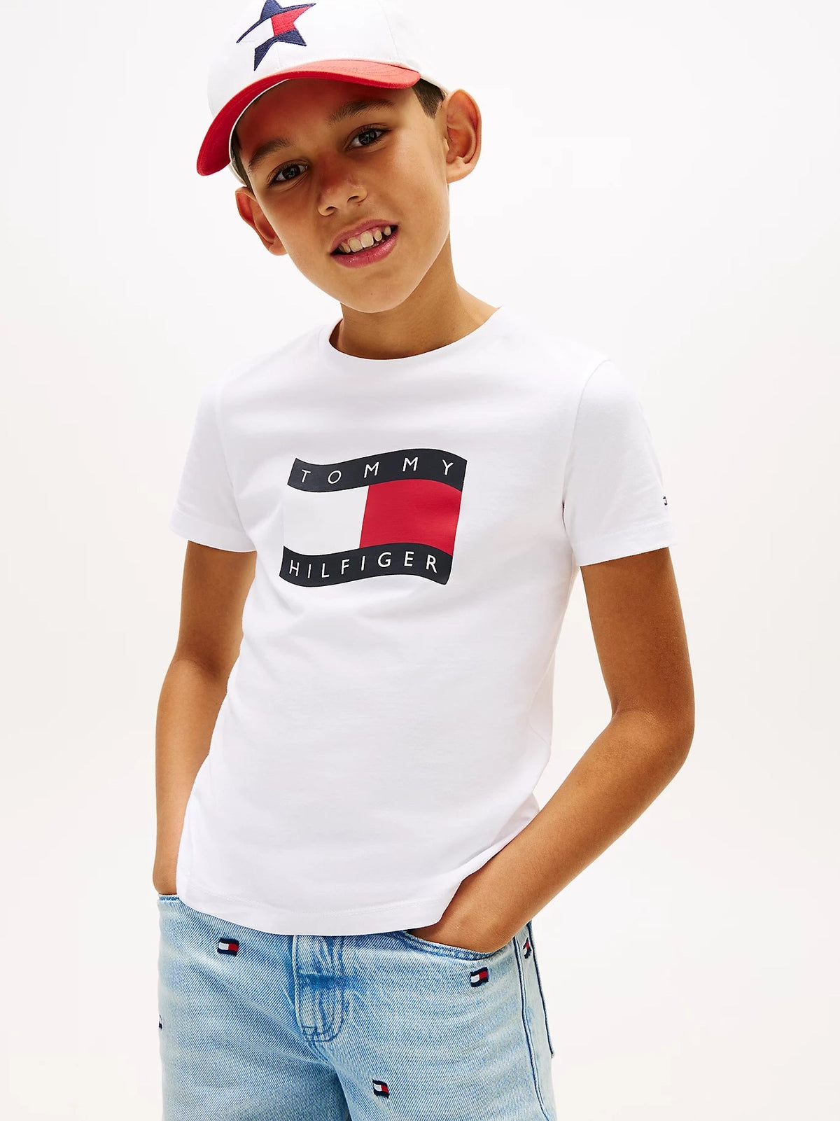 T-shirt Branco para Menino - TOMMY HILFIGER