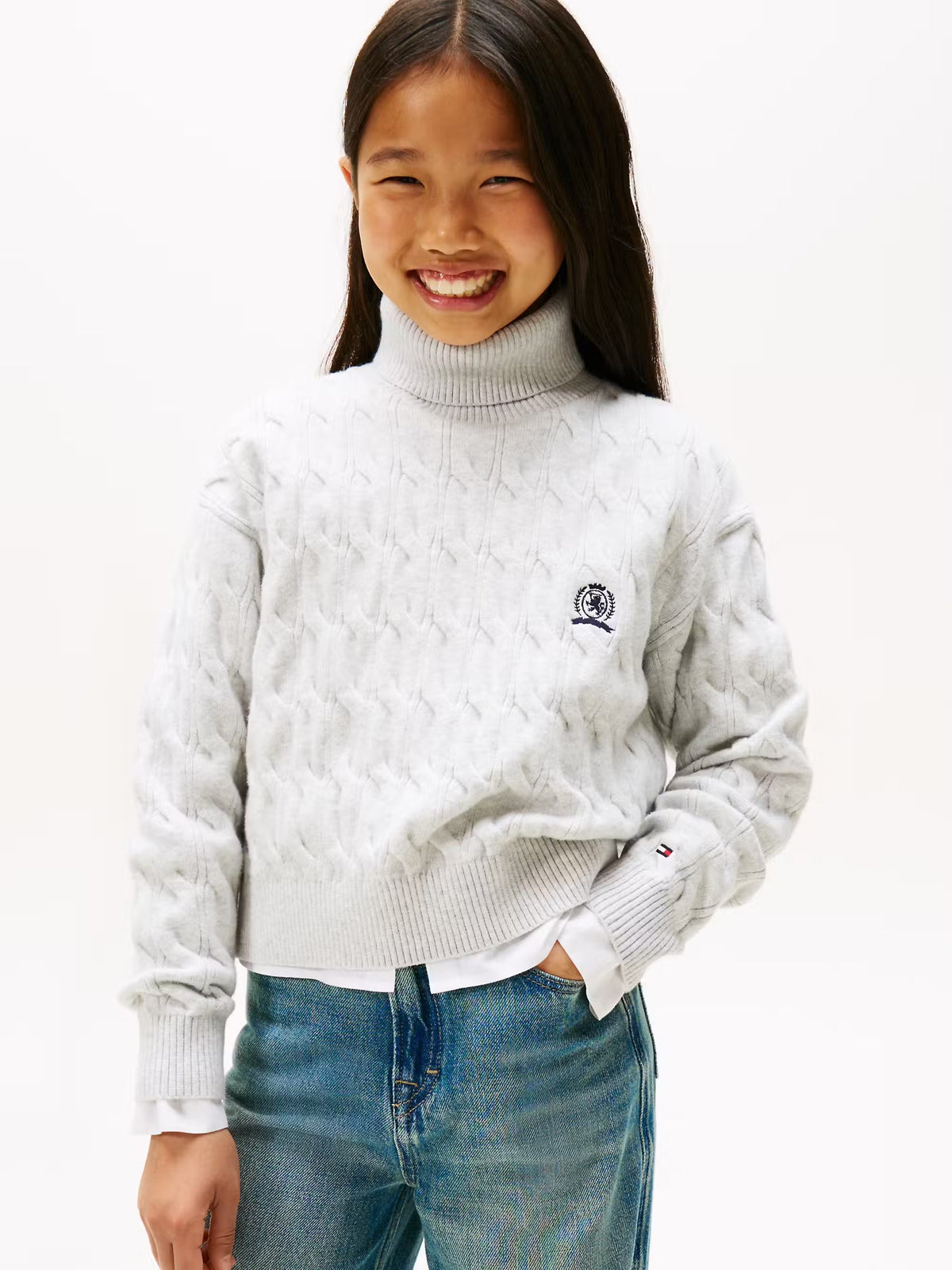 Camisola gola alta Cinza Claro para Menina - TOMMY HILFIGER