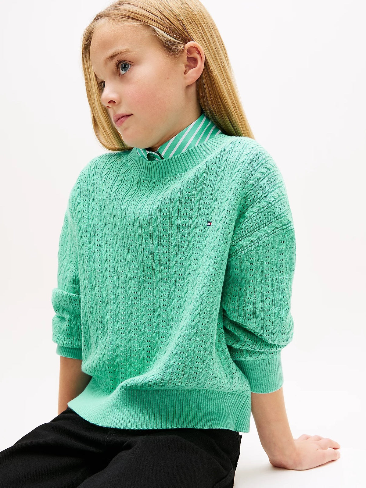 Camisola Verde Água para Menina - TOMMY HILFIGER