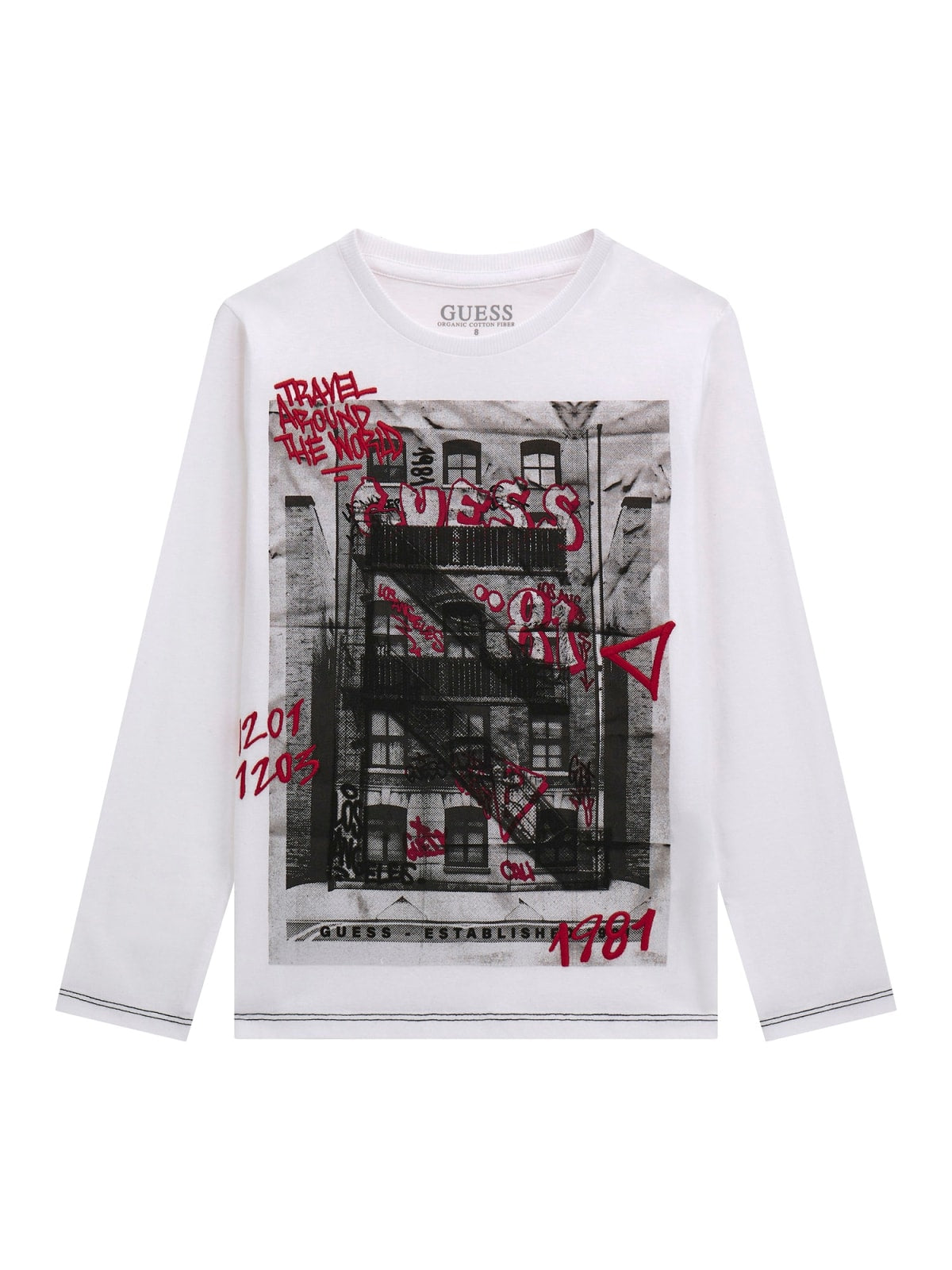 T-shirt M. Comp. Branco para Menino - GUESS